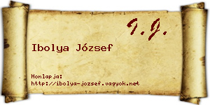 Ibolya József névjegykártya